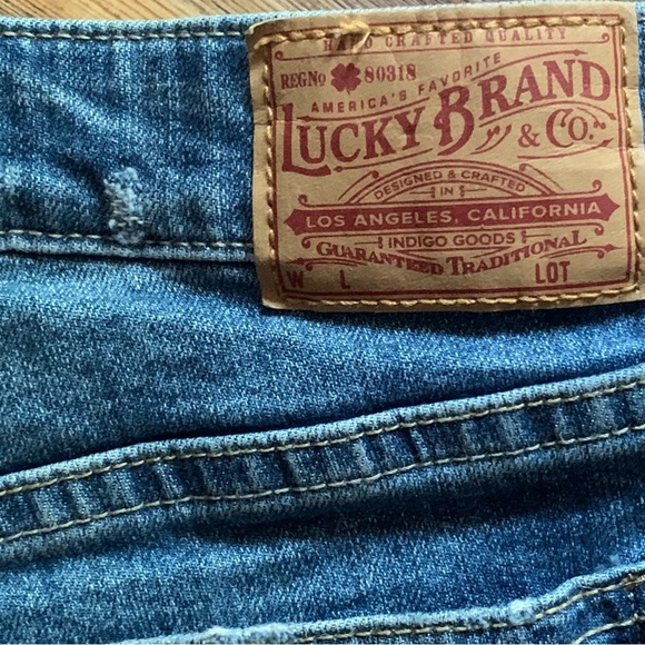 Lucky Brand The Cut Off Raw Hem Jean Shorts Sz O/25 Denim Distressed - Picture 8 of 10